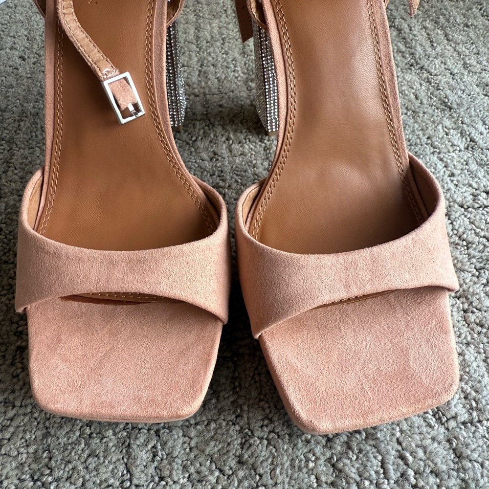 ASOS Design Nude Rhinestone Block Heel Sandals — NEW, NEVER WORN! - Picture 3 of 5